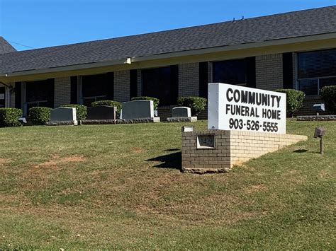 Community funeral home tyler tx - Community Funeral Home of Tyler. $$$ - Moderate. Send Flowers. Details Recent Obituaries Upcoming Services. Plan & Price a Funeral. Read Community Funeral Home of Tyler obituaries, find... 